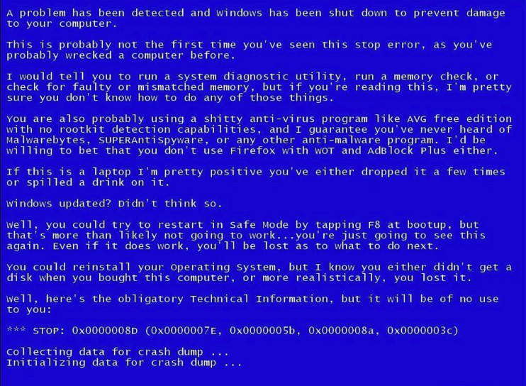 Что такое синий экран смерти Windows